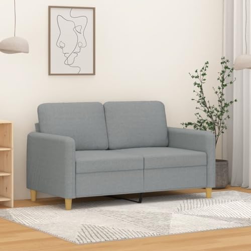 Qnhdfrt 2-Sitzer-Sofa Hellgrau 120 cm Stoff Couch mit Metallgestell Bequem für Wohnzimmer Jugendzimmer Qnhdfrt 2-Sitzer-Sofa Hellgrau 120 cm Stoff Couch mit Metallgestell Bequem für Wohnzimmer Jugendzimmer von Qnhdfrt