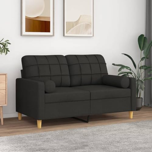 Qnhdfrt 2-Sitzer Sofa Schwarz Stoff Modernes Design mit Zierkissen 120 cm Sitzbreite Robuste Metallkonstruktion für Wohnzimmer Balkon oder Jugendzimmer Qnhdfrt 2-Sitzer Sofa Schwarz Stoff Modernes Design mit Zierkissen 120 cm Sitzbreite Robuste Metallkonstruktion für Wohnzimmer Balkon oder Jugendzimmer von Qnhdfrt
