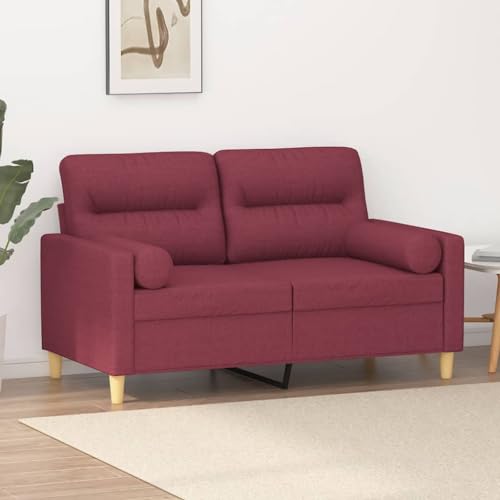 Qnhdfrt 2-Sitzer-Sofa Weinrot 120 cm Stoff Modernes Design mit Zierkissen Robuste Metallkonstruktion Bequem für Wohnzimmer und kleine Räume Qnhdfrt 2-Sitzer-Sofa Weinrot 120 cm Stoff Modernes Design mit Zierkissen Robuste Metallkonstruktion Bequem für Wohnzimmer und kleine Räume von Qnhdfrt