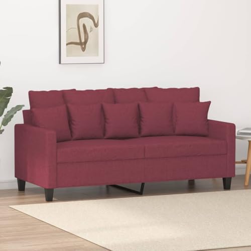 Qnhdfrt 2-Sitzer Sofa Weinrot 158 x 77 x 80 cm aus Polyestergewebe mit Metallgestell Modernes Kompaktdesign Bequem und Robust für Wohnzimmer Schlafzimmer Jugendzimmer und Balkon von Qnhdfrt