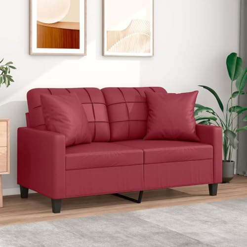 Qnhdfrt 2-Sitzer-Sofa Weinrot Kunstleder 120 cm Modernes Design mit Zierkissen Komfortabel für Wohnzimmer und kleine Räume Qnhdfrt 2-Sitzer-Sofa Weinrot Kunstleder 120 cm Modernes Design mit Zierkissen Komfortabel für Wohnzimmer und kleine Räume von Qnhdfrt