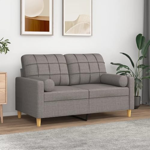 Qnhdfrt 2-Sitzer Sofa mit Zierkissen in Taupe, 120 cm Sitzbreite, Stoffbezug, Modernes Design und Robust für Wohnzimmer, Balkon oder Loungebereich Qnhdfrt 2-Sitzer Sofa mit Zierkissen in Taupe, 120 cm Sitzbreite, Stoffbezug, Modernes Design und Robust für Wohnzimmer, Balkon oder Loungebereich von Qnhdfrt