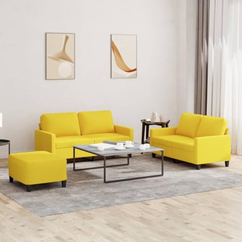 Qnhdfrt 2-Sitzer Sofagarnitur Set mit Kissen Hellgelb Stoff: Kleines und Großes Sofa Couch mit Fußhocker, Robustes Design für Wohnzimmer Balkon Lounge Qnhdfrt 2-Sitzer Sofagarnitur Set mit Kissen Hellgelb Stoff: Kleines und Großes Sofa Couch mit Fußhocker, Robustes Design für Wohnzimmer Balkon Lounge von Qnhdfrt