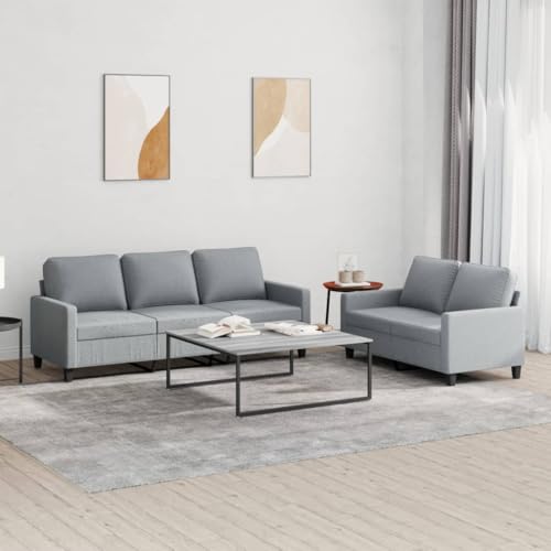 Qnhdfrt 2-Sitzer und 3-Sitzer Sofa Garnitur Stoff Hellgrau mit Kissen für Wohnzimmer Modernes Design Robust und Bequem Qnhdfrt 2-Sitzer und 3-Sitzer Sofa Garnitur Stoff Hellgrau mit Kissen für Wohnzimmer Modernes Design Robust und Bequem von Qnhdfrt