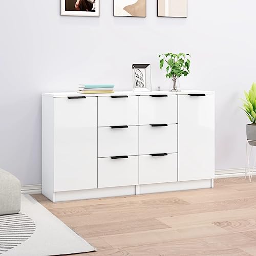 Qnhdfrt 2 Stück Sideboard Hochglanz-Weiß 60x30x70 cm Holzwerkstoff Schrank für Wohnzimmer Küche Flur mit Stauraum und Modernem Design Qnhdfrt 2 Stück Sideboard Hochglanz-Weiß 60x30x70 cm Holzwerkstoff Schrank für Wohnzimmer Küche Flur mit Stauraum und Modernem Design von Qnhdfrt