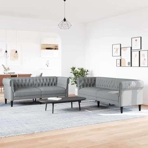 Qnhdfrt 2-TLG Sofa Set Hellgrau Stoff Schlafsofa mit Bequemer Sitztiefe 59 cm Moderne Couch Für Wohnzimmer Jugendzimmer und Büro Qnhdfrt 2-TLG Sofa Set Hellgrau Stoff Schlafsofa mit Bequemer Sitztiefe 59 cm Moderne Couch Für Wohnzimmer Jugendzimmer und Büro von Qnhdfrt
