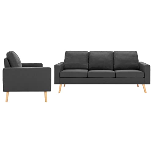 Qnhdfrt 2-TLG Sofagarnitur Dunkelgrau Stoff 130 cm & 184 cm Breit Kiefernholz Rahmen Bequemes Big Sofa und Couch für Wohnzimmer Balkon Jugendzimmer Qnhdfrt 2-TLG Sofagarnitur Dunkelgrau Stoff 130 cm & 184 cm Breit Kiefernholz Rahmen Bequemes Big Sofa und Couch für Wohnzimmer Balkon Jugendzimmer von Qnhdfrt