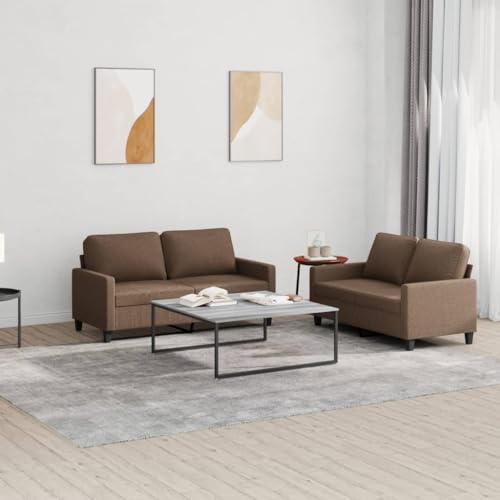 Qnhdfrt 2-TLG. Sofagarnitur mit Kissen Braun Stoff Zweisitzer Sofa Couch Set für Wohnzimmer Robust und Bequem zum Entspannen Lesen Fernsehen Qnhdfrt 2-TLG. Sofagarnitur mit Kissen Braun Stoff Zweisitzer Sofa Couch Set für Wohnzimmer Robust und Bequem zum Entspannen Lesen Fernsehen von Qnhdfrt
