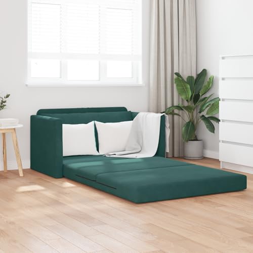 Qnhdfrt 2-in-1 Bodenschlafsofa Dunkelgrün Samt 124x204x61 cm – Modernes Schlafsofa für Wohnzimmer mit Platz für 3 Personen und abnehmbaren Kissen Qnhdfrt 2-in-1 Bodenschlafsofa Dunkelgrün Samt 124x204x61 cm – Modernes Schlafsofa für Wohnzimmer mit Platz für 3 Personen und abnehmbaren Kissen von Qnhdfrt