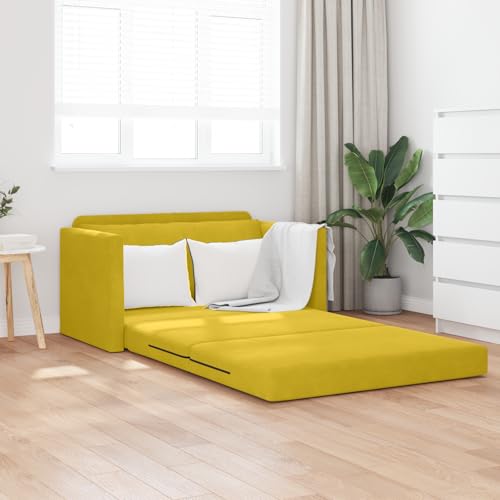 Qnhdfrt 2-in-1 Futonsessel-Bett Gelb 124x204x61 cm Velours Modernes Schlafsofa und Sessel für Wohnzimmer mit ergonomischen Kissen und einfacher Reinigung Qnhdfrt 2-in-1 Futonsessel-Bett Gelb 124x204x61 cm Velours Modernes Schlafsofa und Sessel für Wohnzimmer mit ergonomischen Kissen und einfacher Reinigung von Qnhdfrt