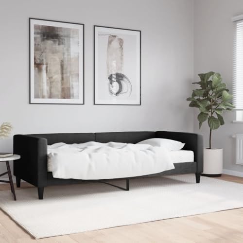 Qnhdfrt 2 in 1 Tagesbett mit Matratze Schwarz 90x200 cm als Sofa und Gästebett für Wohnzimmer Schlafzimmer mit Stauraum Robustes Massivholz Metall Gestell Qnhdfrt 2 in 1 Tagesbett mit Matratze Schwarz 90x200 cm als Sofa und Gästebett für Wohnzimmer Schlafzimmer mit Stauraum Robustes Massivholz Metall Gestell von Qnhdfrt
