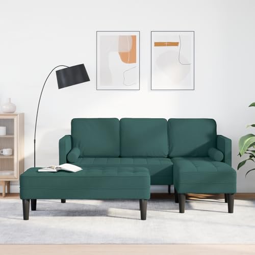 Qnhdfrt 2-teiliges Ecksofa Set mit Kissen Dunkelgrün Polyester Stoff Modulares Design für Wohnzimmer Bequeme Schaumkissen und Strapazierfähige Oberfläche Qnhdfrt 2-teiliges Ecksofa Set mit Kissen Dunkelgrün Polyester Stoff Modulares Design für Wohnzimmer Bequeme Schaumkissen und Strapazierfähige Oberfläche von Qnhdfrt