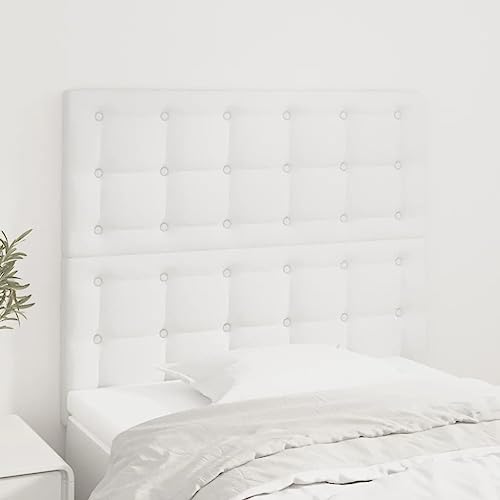 Qnhdfrt 2er Set Bettkopfteil 90x5 cm Weiß Kunstleder Höhenverstellbar Kopfteil Bett Rückenlehne Modernes Wandpolster für Schlafzimmer von Qnhdfrt