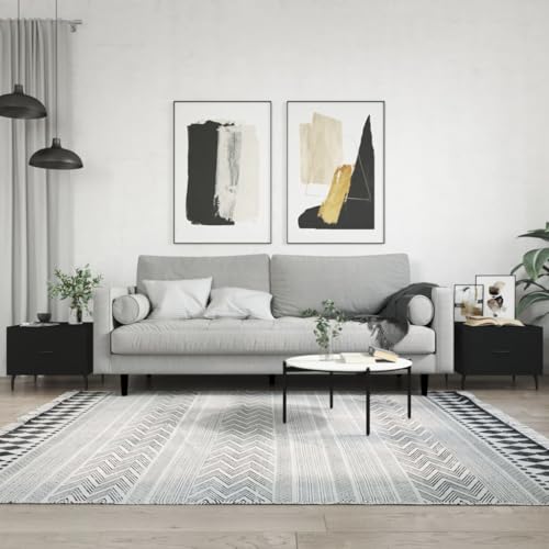 Qnhdfrt 2er Set Couchtische Beistelltische Schwarz mit Schublade 50x50x40 cm aus Holzwerkstoff und Eisen Stilvolle Wohnzimmertische für Sofa Bereich Qnhdfrt 2er Set Couchtische Beistelltische Schwarz mit Schublade 50x50x40 cm aus Holzwerkstoff und Eisen Stilvolle Wohnzimmertische für Sofa Bereich von Qnhdfrt