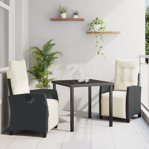 Qnhdfrt 2er Set Garten Liegestühle Schwarz Poly Rattan Verstellbar mit Kissen für Outdoor Relaxen auf Balkon Terrasse Garten Qnhdfrt 2er Set Garten Liegestühle Schwarz Poly Rattan Verstellbar mit Kissen für Outdoor Relaxen auf Balkon Terrasse Garten von Qnhdfrt