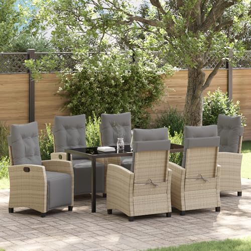 Qnhdfrt 2er Set Garten Liegestuhl Beige Poly Rattan mit Verstellbarer Rückenlehne und Gepolsterten Kissen für Terrasse Balkon Garten Qnhdfrt 2er Set Garten Liegestuhl Beige Poly Rattan mit Verstellbarer Rückenlehne und Gepolsterten Kissen für Terrasse Balkon Garten von Qnhdfrt