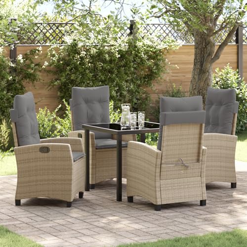 Qnhdfrt 2er Set Garten Liegestuhl mit Beigen Kissen Modernes Design Verstellbare Rückenlehne Robust Poly-Rattan für Balkon Terrasse Outdoor Bereich Qnhdfrt 2er Set Garten Liegestuhl mit Beigen Kissen Modernes Design Verstellbare Rückenlehne Robust Poly-Rattan für Balkon Terrasse Outdoor Bereich von Qnhdfrt