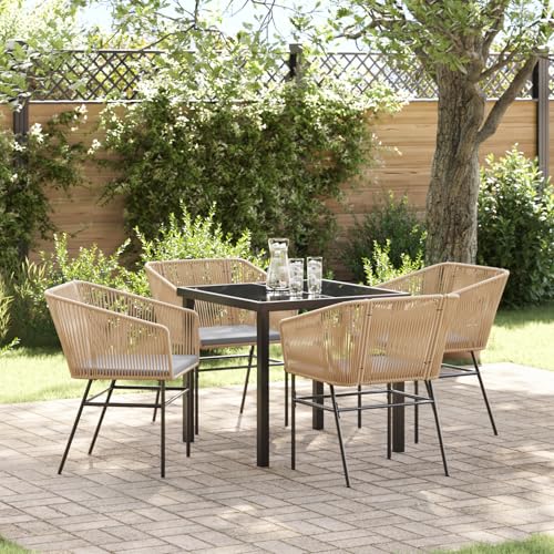 Qnhdfrt 2er-Set Gartenarmlehnstühle mit Polstern Braun Poly Rattan Outdoor Sessel für Terrasse Balkon Garten von Qnhdfrt
