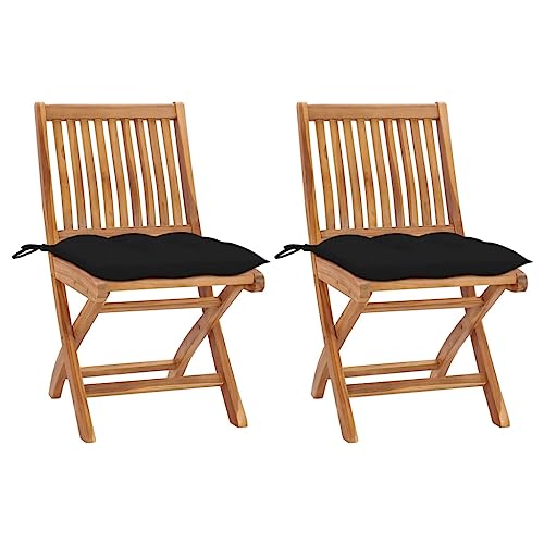 Qnhdfrt 2er Set Gartenstühle Klappbar Massivholz Teak 46,5x58x88 cm Schwarze Polster Outdoor Küchenstuhl Balkonstuhl Balkonmöbel Campingstuhl Stuhl für Garten Terrasse Balkon Qnhdfrt 2er Set Gartenstühle Klappbar Massivholz Teak 46,5x58x88 cm Schwarze Polster Outdoor Küchenstuhl Balkonstuhl Balkonmöbel Campingstuhl Stuhl für Garten Terrasse Balkon von Qnhdfrt