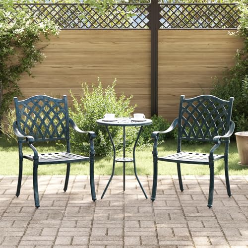 Qnhdfrt 2er Set Gartenstühle Outdoor Aluminium Dunkelgrün Rechteckig Klassische Terrassenstühle mit Hoher Belastbarkeit bis 120kg für Garten Balkon Terrasse von Qnhdfrt