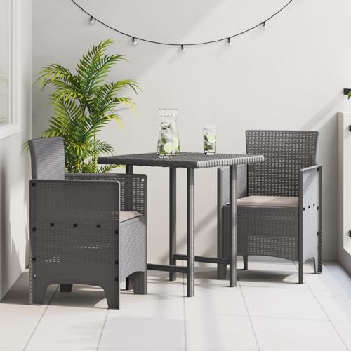 Qnhdfrt 2er Set Gartenstühle Outdoor Hellgrau mit Kissen aus Robustem Poly Rattan, Modernes Design Leicht für Balkon Terrasse Garten Qnhdfrt 2er Set Gartenstühle Outdoor Hellgrau mit Kissen aus Robustem Poly Rattan, Modernes Design Leicht für Balkon Terrasse Garten von Qnhdfrt