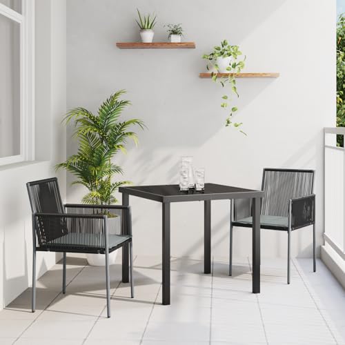 Qnhdfrt 2er Set Gartenstühle mit Kissen Schwarz Poly Rattan Modernes Outdoor Design Robust für Garten Terrasse Balkon Qnhdfrt 2er Set Gartenstühle mit Kissen Schwarz Poly Rattan Modernes Outdoor Design Robust für Garten Terrasse Balkon von Qnhdfrt