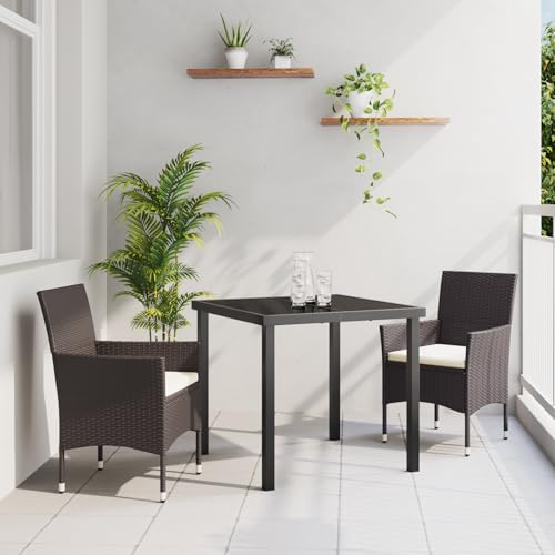 Qnhdfrt 2er Set Gartenstuhl Braun Poly-Rattan Outdoor Stühle Modern Robust für Balkon Patio Garten Qnhdfrt 2er Set Gartenstuhl Braun Poly-Rattan Outdoor Stühle Modern Robust für Balkon Patio Garten von Qnhdfrt