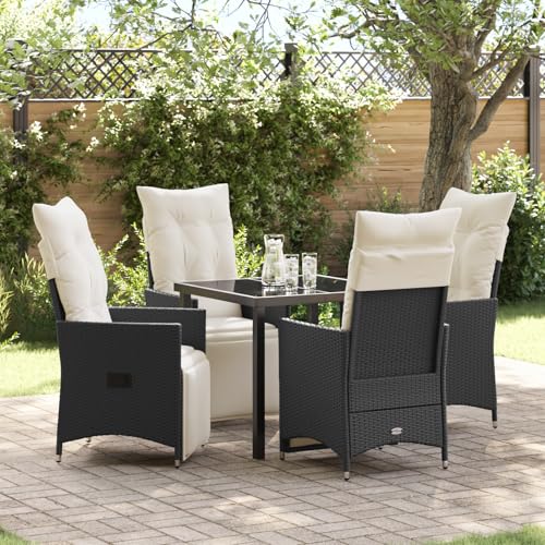 Qnhdfrt 2er Set Gartenstuhl Schwarz Verstellbarer Lounge Sessel Outdoor mit Kissen PE Rattan für Terrasse Balkon Qnhdfrt 2er Set Gartenstuhl Schwarz Verstellbarer Lounge Sessel Outdoor mit Kissen PE Rattan für Terrasse Balkon von Qnhdfrt