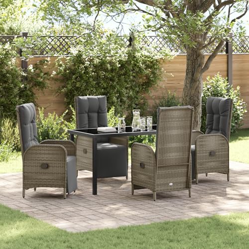 Qnhdfrt 2er-Set Graue Garten Liegestühle mit Kissen aus Poly-Rattan Neigungsfunktion Pulverbeschichteter Stahlrahmen für Outdoor Entspannung auf Terrasse Balkon Qnhdfrt 2er-Set Graue Garten Liegestühle mit Kissen aus Poly-Rattan Neigungsfunktion Pulverbeschichteter Stahlrahmen für Outdoor Entspannung auf Terrasse Balkon von Qnhdfrt