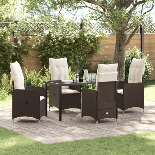 Qnhdfrt 2er Set Loungesessel Outdoor Braun Poly Rattan mit Kissen Verstellbare Rückenlehne Leicht Tragbar für Garten Balkon Terrasse Qnhdfrt 2er Set Loungesessel Outdoor Braun Poly Rattan mit Kissen Verstellbare Rückenlehne Leicht Tragbar für Garten Balkon Terrasse von Qnhdfrt