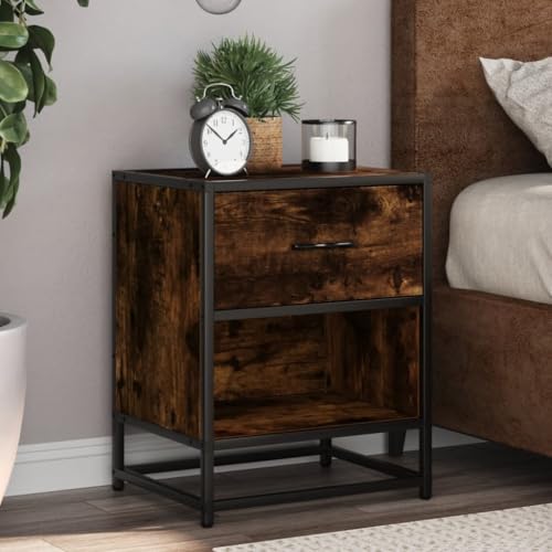 Qnhdfrt 2er Set Nachttisch Schmal Klein Räuchereiche 40x31x50 cm Holzwerkstoff mit Schublade und Fach für Schlafzimmer Wohnzimmer Modernes Design Robuste Oberplatte Qnhdfrt 2er Set Nachttisch Schmal Klein Räuchereiche 40x31x50 cm Holzwerkstoff mit Schublade und Fach für Schlafzimmer Wohnzimmer Modernes Design Robuste Oberplatte von Qnhdfrt
