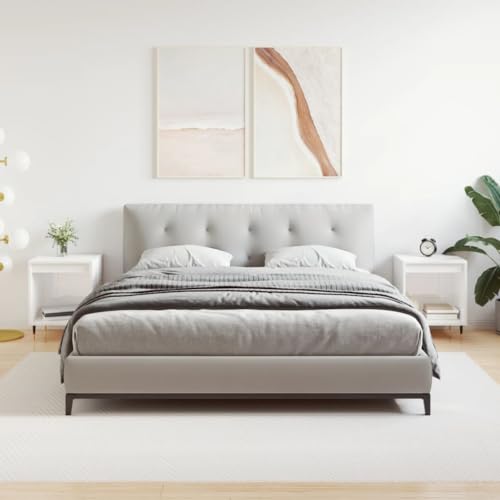 Qnhdfrt 2er Set Nachttische Hochglanz-Weiß 40x35x50 cm Modern mit Metallbeinen und Stauraum für Schlafzimmer Qnhdfrt 2er Set Nachttische Hochglanz-Weiß 40x35x50 cm Modern mit Metallbeinen und Stauraum für Schlafzimmer von Qnhdfrt