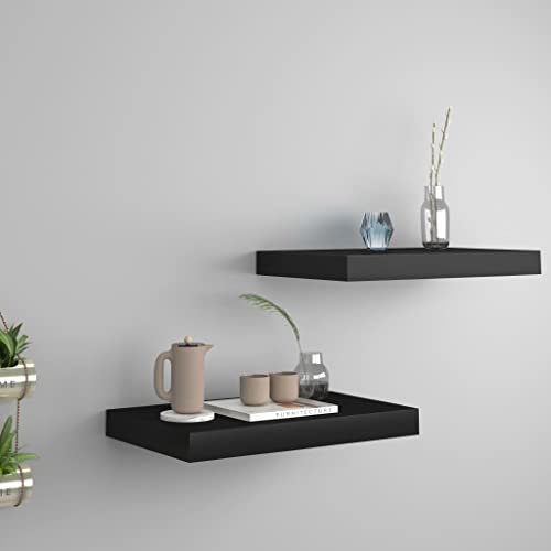 Qnhdfrt 2er Set Schweberegale Schwarz MDF Metall Wandregal 40x23x3,8 cm Unsichtbares Montagesystem Schwebendes Design für Deko Bücher Pflanzen in Wohnzimmer Küche Bad Qnhdfrt 2er Set Schweberegale Schwarz MDF Metall Wandregal 40x23x3,8 cm Unsichtbares Montagesystem Schwebendes Design für Deko Bücher Pflanzen in Wohnzimmer Küche Bad von Qnhdfrt