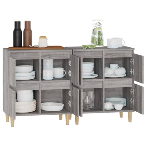 Qnhdfrt 2er Set Sideboard Schrank Grau Sonoma 60x35x70 cm Landhausstil Möbel mit 4 Fächern für Wohnzimmer Flur Qnhdfrt 2er Set Sideboard Schrank Grau Sonoma 60x35x70 cm Landhausstil Möbel mit 4 Fächern für Wohnzimmer Flur von Qnhdfrt