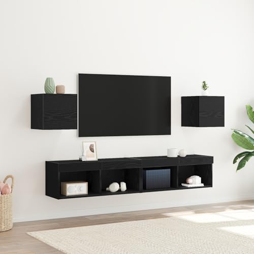 Qnhdfrt 2er Set TV Wandschrank Schwarz Eiche Optik 30,5x30x30 cm Modernes Design Platzsparend für Wohnzimmer und Schlafzimmer Qnhdfrt 2er Set TV Wandschrank Schwarz Eiche Optik 30,5x30x30 cm Modernes Design Platzsparend für Wohnzimmer und Schlafzimmer von Qnhdfrt