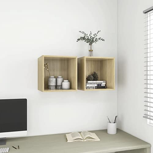 Qnhdfrt 2er Set Wandschrank Sonoma-Eiche Holzwerkstoff 37x37x37 cm Schwebendes Regal für Dekoration und Aufbewahrung in Wohnzimmer Küche Bad Qnhdfrt 2er Set Wandschrank Sonoma-Eiche Holzwerkstoff 37x37x37 cm Schwebendes Regal für Dekoration und Aufbewahrung in Wohnzimmer Küche Bad von Qnhdfrt