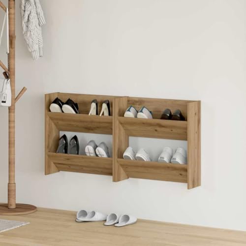 Qnhdfrt 2er Set Wandschuhschrank Eiche handwerklich Holzwerkstoff matt 2 Regale platzsparend schmal für Flur Schlafzimmer und Wohnmobil Qnhdfrt 2er Set Wandschuhschrank Eiche handwerklich Holzwerkstoff matt 2 Regale platzsparend schmal für Flur Schlafzimmer und Wohnmobil von Qnhdfrt