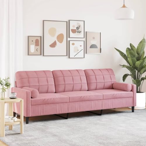 Qnhdfrt 3-Sitzer Samt Sofa Couch Rosa 210 cm Modernes Design für Wohnzimmer Balkon mit Zierkissen Qnhdfrt 3-Sitzer Samt Sofa Couch Rosa 210 cm Modernes Design für Wohnzimmer Balkon mit Zierkissen von Qnhdfrt