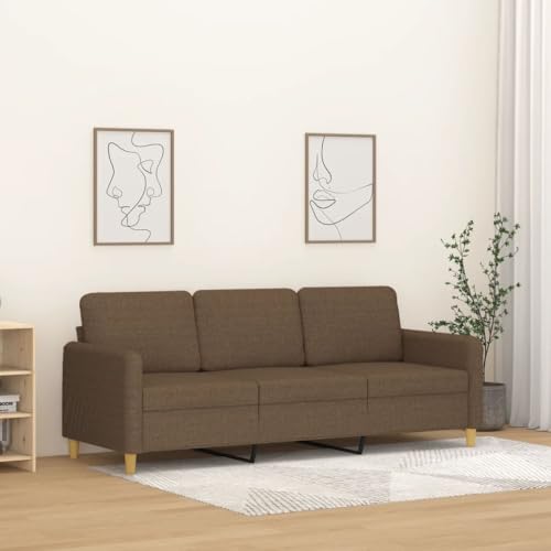 Qnhdfrt 3-Sitzer Sofa Braun 198x77x80 cm Modernes Schlafsofa mit robustem Metallrahmen und atmungsaktivem Polyester für Living Room, Schlafzimmer oder Jugendzimmer von Qnhdfrt