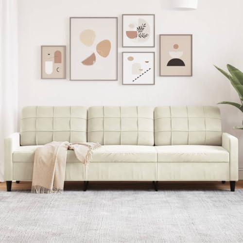Qnhdfrt 3-Sitzer Sofa Couch Samtstoff Creme 210 cm Sitzbreite Modernes Design mit Metallgestell für Wohnzimmer und kleine Räume Qnhdfrt 3-Sitzer Sofa Couch Samtstoff Creme 210 cm Sitzbreite Modernes Design mit Metallgestell für Wohnzimmer und kleine Räume von Qnhdfrt