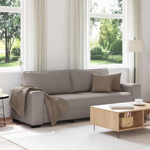 Qnhdfrt 3-Sitzer Sofa Couch Taupe 180 cm aus weichem strapazierfähigem Polyester Stoff mit robustem Holz-Metall Gestell Breiten Armlehnen und hohem Sitzkomfort für Wohnzimmer Büro und Gästezimmer Qnhdfrt 3-Sitzer Sofa Couch Taupe 180 cm aus weichem strapazierfähigem Polyester Stoff mit robustem Holz-Metall Gestell Breiten Armlehnen und hohem Sitzkomfort für Wohnzimmer Büro und Gästezimmer von Qnhdfrt