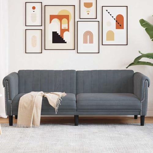 Qnhdfrt 3-Sitzer Sofa Dunkelgrau Samt Modernes Design Komfortabel für Wohnzimmer Lounge und Entspannung Qnhdfrt 3-Sitzer Sofa Dunkelgrau Samt Modernes Design Komfortabel für Wohnzimmer Lounge und Entspannung von Qnhdfrt