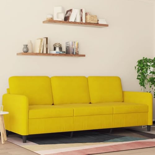 Qnhdfrt 3-Sitzer Sofa Gelb Samt 180 cm Modernes Design Bequeme Couch für Wohnzimmer Lounge Entspannung Qnhdfrt 3-Sitzer Sofa Gelb Samt 180 cm Modernes Design Bequeme Couch für Wohnzimmer Lounge Entspannung von Qnhdfrt