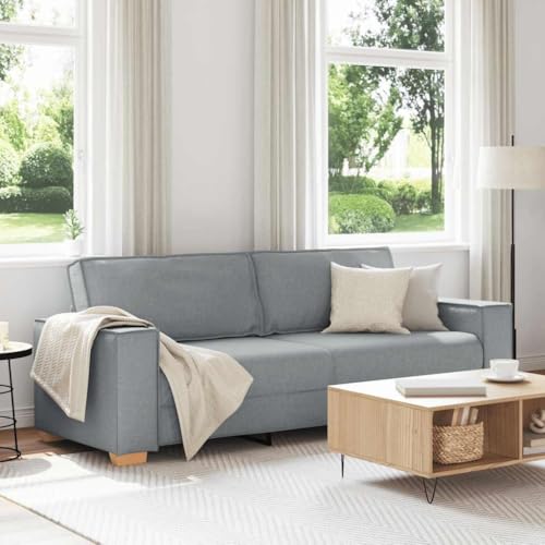 Qnhdfrt 3-Sitzer Sofa Hellgrau 180 cm Stoff Couch mit Breiten Armlehnen und weichem Polyestergewebe für Wohnzimmer Büro Gästezimmer Qnhdfrt 3-Sitzer Sofa Hellgrau 180 cm Stoff Couch mit Breiten Armlehnen und weichem Polyestergewebe für Wohnzimmer Büro Gästezimmer von Qnhdfrt