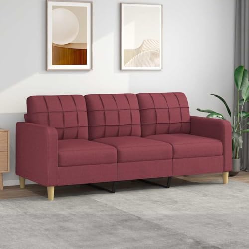 Qnhdfrt 3-Sitzer-Sofa Weinrot 180 cm Stoff Modern Bequem Robust Couch für Wohnzimmer Loungebereich Qnhdfrt 3-Sitzer-Sofa Weinrot 180 cm Stoff Modern Bequem Robust Couch für Wohnzimmer Loungebereich von Qnhdfrt