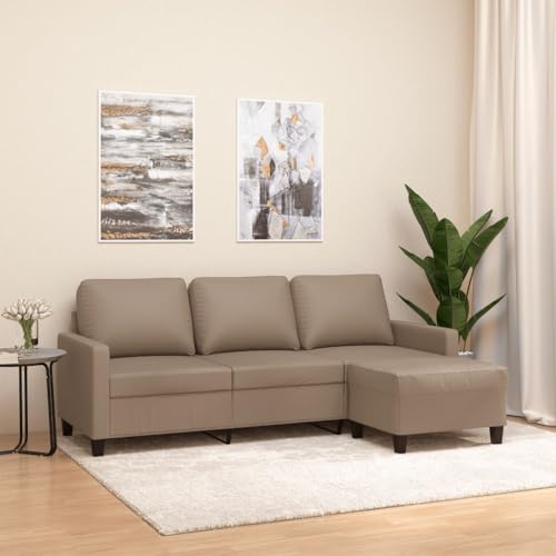 Qnhdfrt 3-Sitzer Sofa mit Fußhocker Kunstleder Cappuccino-Braun 180 cm Modernes Design Robust und Bequem für Wohnzimmer Lounge Balkon Qnhdfrt 3-Sitzer Sofa mit Fußhocker Kunstleder Cappuccino-Braun 180 cm Modernes Design Robust und Bequem für Wohnzimmer Lounge Balkon von Qnhdfrt