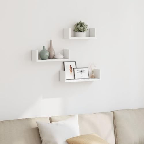 Qnhdfrt 3 Stück Wandregal Weiß Holzwerkstoff – Schwebendes Regal Set mit 30cm 35cm 40cm für zusätzlichen Stauraum als Bücherregal oder Küchenregal in Wohnzimmer Bad Küche Qnhdfrt 3 Stück Wandregal Weiß Holzwerkstoff – Schwebendes Regal Set mit 30cm 35cm 40cm für zusätzlichen Stauraum als Bücherregal oder Küchenregal in Wohnzimmer Bad Küche von Qnhdfrt