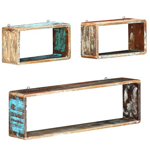 Qnhdfrt 3 Stück Würfel Wandregal Set aus Recyceltem Massivholz Bücherregal für Wohnzimmer Bad Küche Größen 80x15x25cm und 35x15x20cm Robust Langlebig Modernes Design Qnhdfrt 3 Stück Würfel Wandregal Set aus Recyceltem Massivholz Bücherregal für Wohnzimmer Bad Küche Größen 80x15x25cm und 35x15x20cm Robust Langlebig Modernes Design von Qnhdfrt