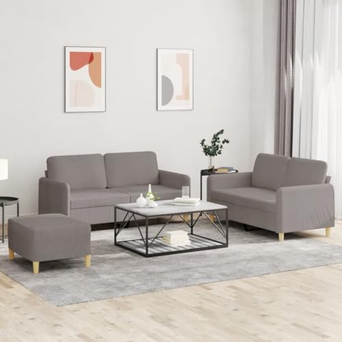 Qnhdfrt 3-TLG Sofagarnitur mit Kissen Taupe Stoff 2-Sitzer Sofa und Fußhocker für Wohnzimmer Balkon Robust Bequem Kompakt Qnhdfrt 3-TLG Sofagarnitur mit Kissen Taupe Stoff 2-Sitzer Sofa und Fußhocker für Wohnzimmer Balkon Robust Bequem Kompakt von Qnhdfrt