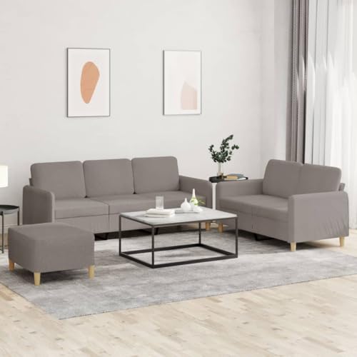 Qnhdfrt 3-TLG. Sofagarnitur Taupe Stoff Sofa Couch Set mit Fußhocker für Wohnzimmer, Bequeme Sitzgruppe mit Robustem Gestell Qnhdfrt 3-TLG. Sofagarnitur Taupe Stoff Sofa Couch Set mit Fußhocker für Wohnzimmer, Bequeme Sitzgruppe mit Robustem Gestell von Qnhdfrt